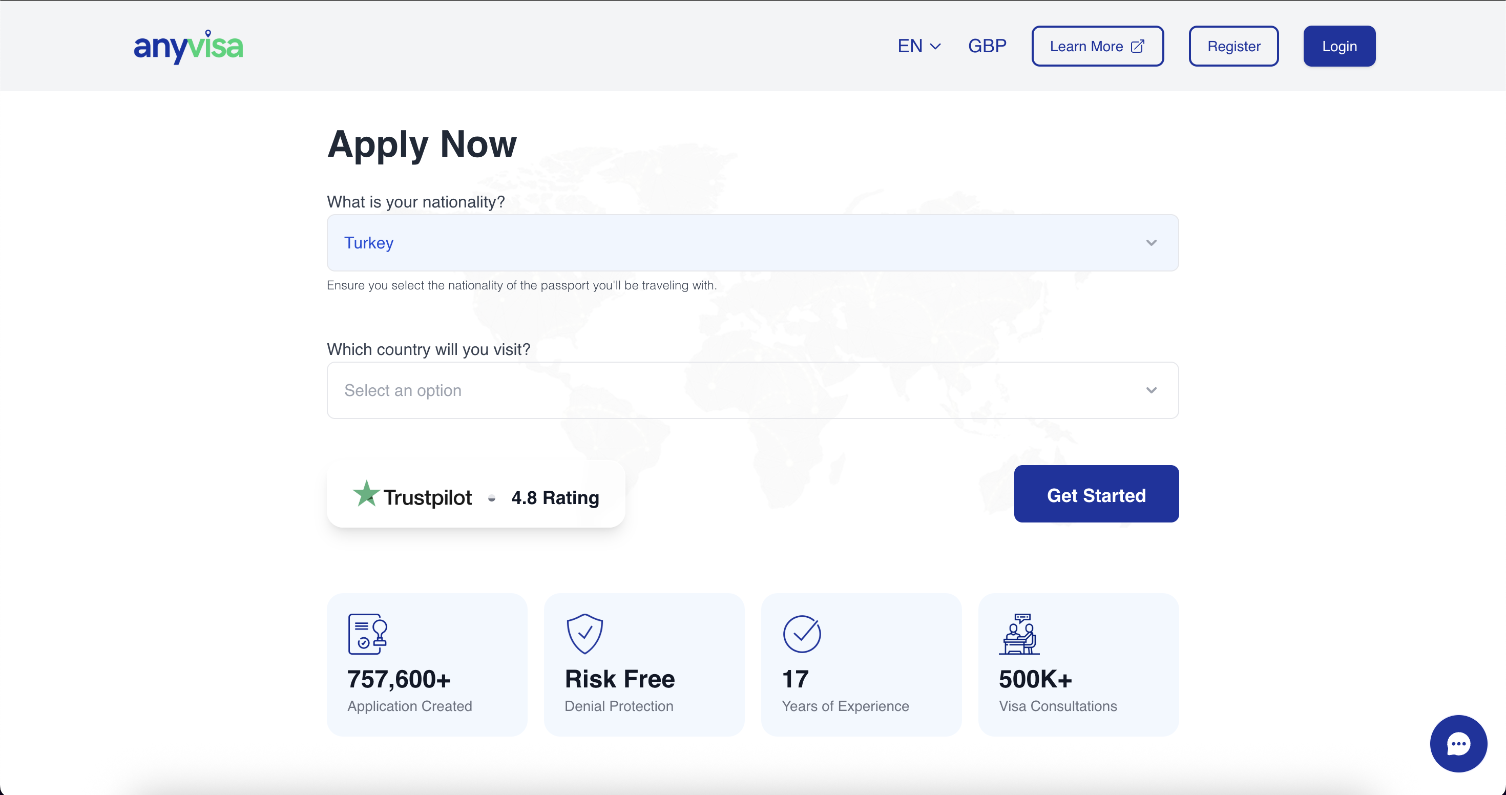 Anyvisa platform — screen 2