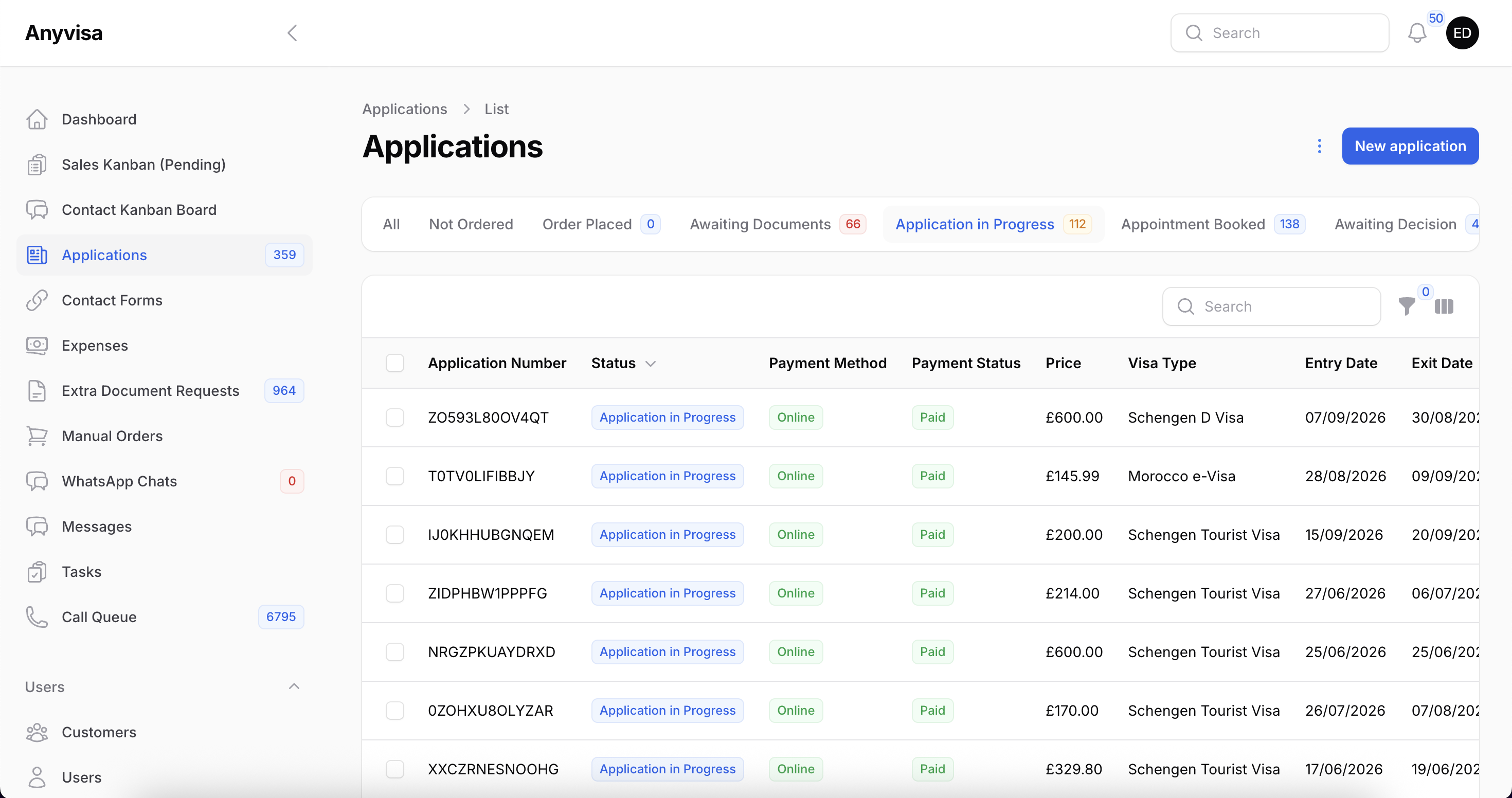Anyvisa platform — screen 7