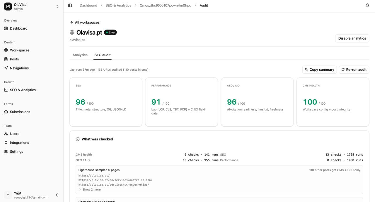 OlaVisa platform — screen 7