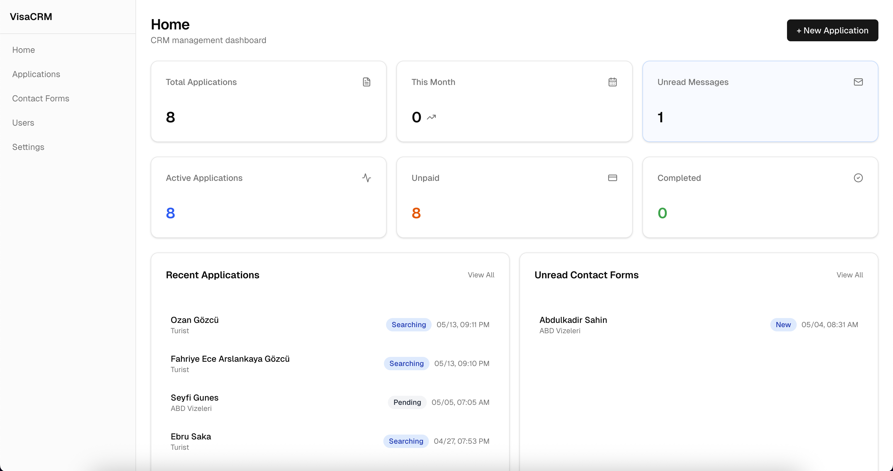 RotaVisa platform — screen 2
